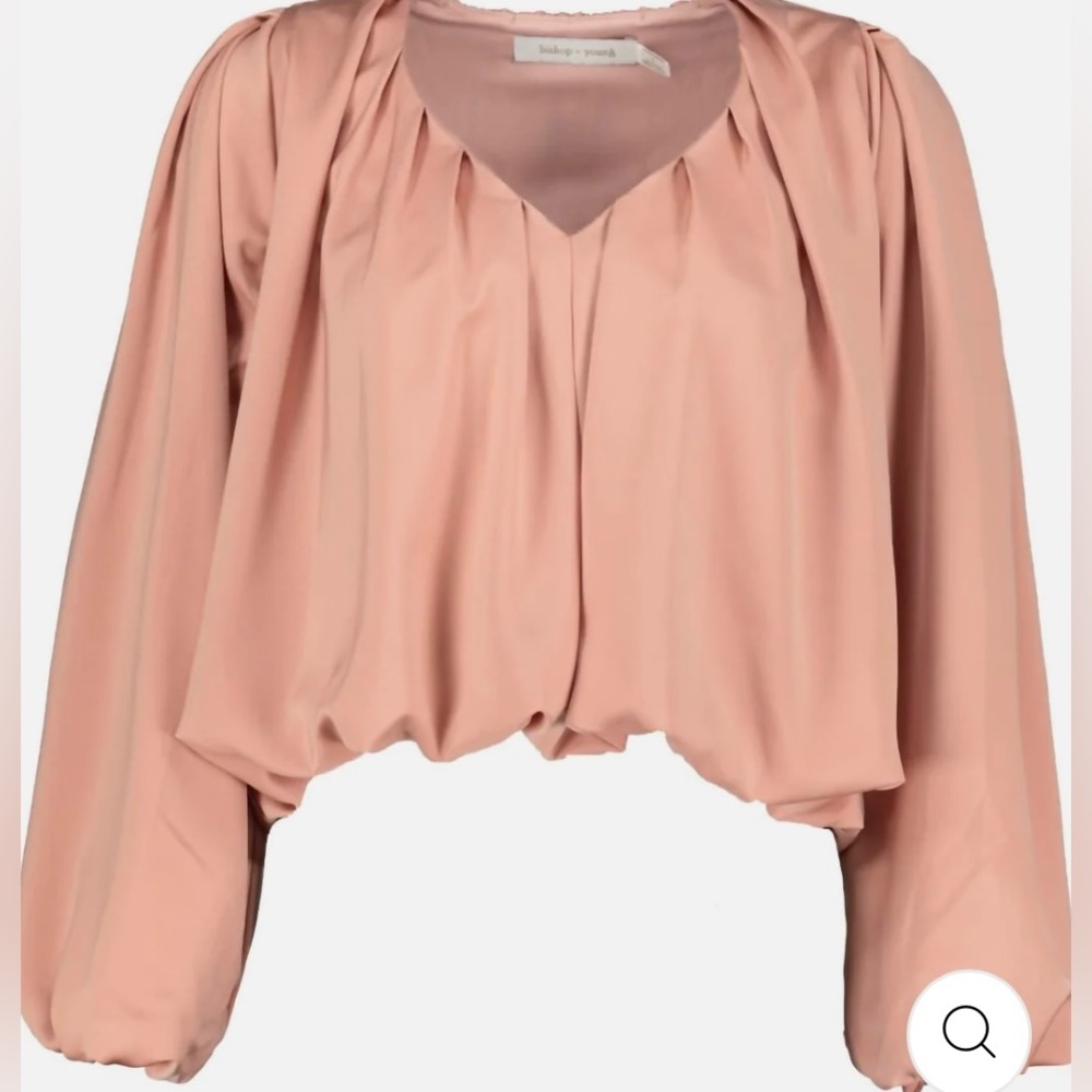 BISHOP + YOUNG
Eternal Optimist Boho Bubble Sleeve Top In Pinky Coral Sz L NWT